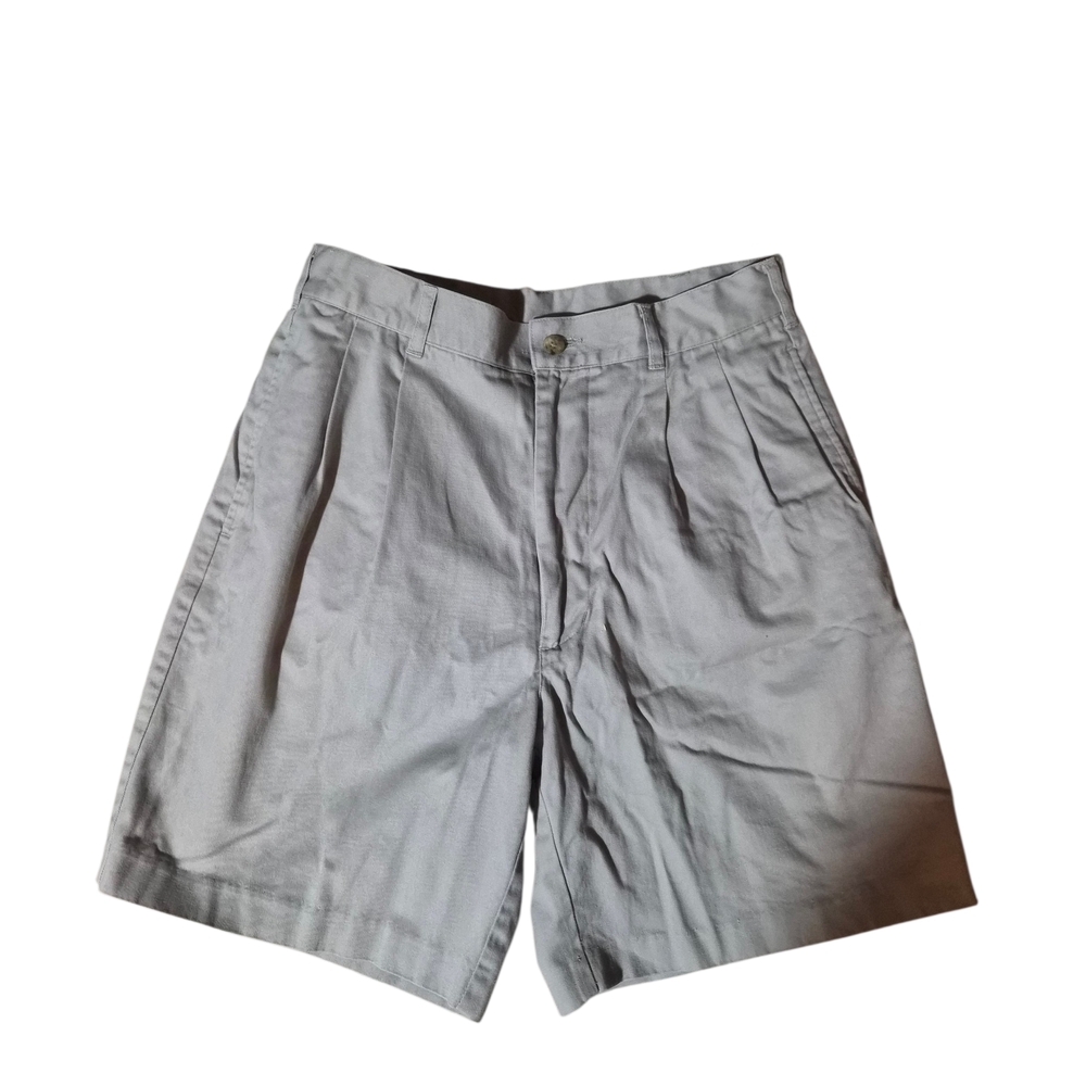AM Player Men's Light Gray Flat-Front Pleated Shorts
